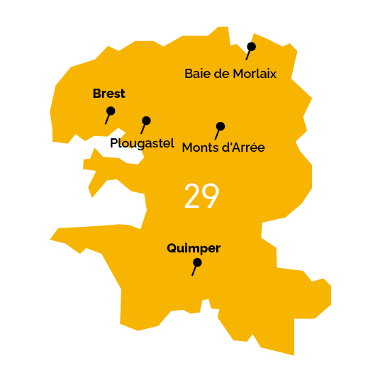 Carte du Finistère Femmes de Bretagne et de Loire-Atlantique